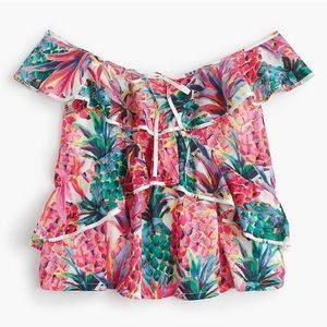 J.Crew Cotton Pineapple Top Size 4